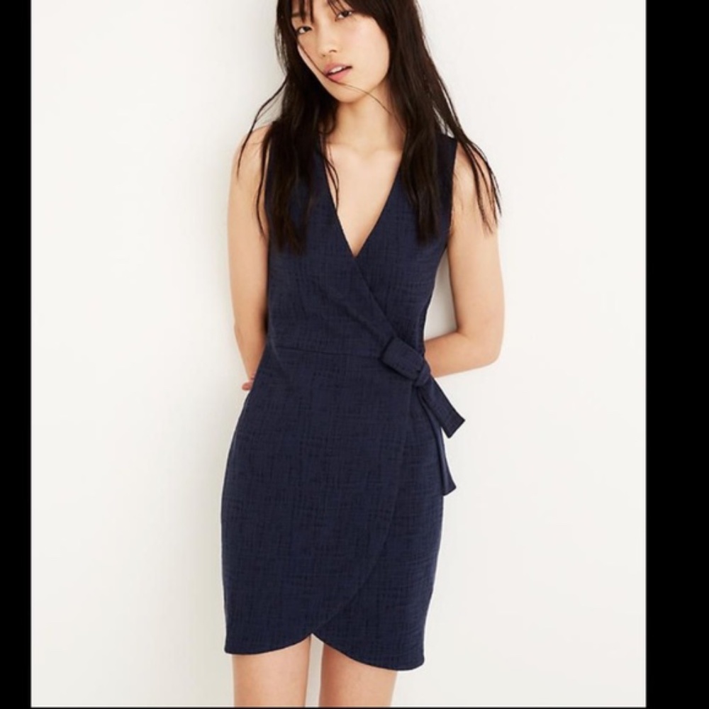 MADEWELL Texture Thread Crosshatch Side-Tie Dress